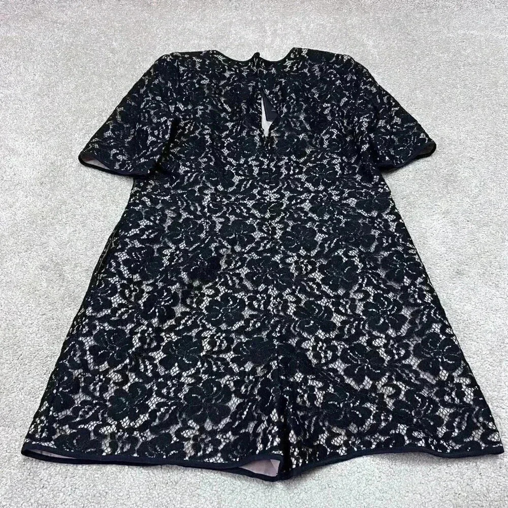 BCBGMAXAZRIA Romper Haile Women’s Black Short Sleeve Size Medium NWT - Picture 8 of 11